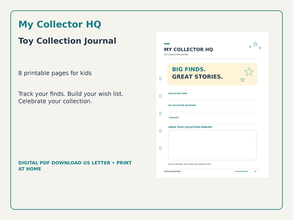 Toy Collection Journal for Kids | Printable Tracker & Series Checklist