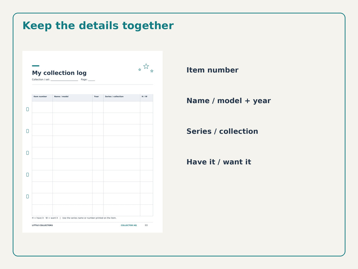 Toy Collection Journal for Kids | Printable Tracker & Series Checklist