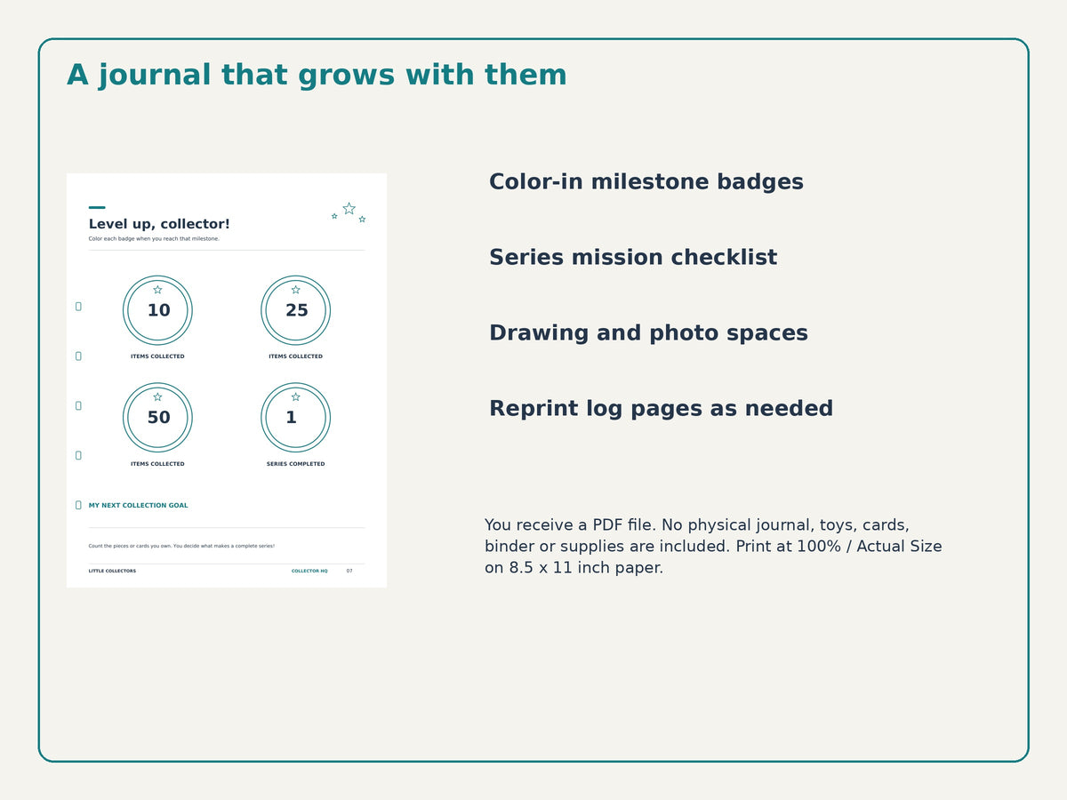 Toy Collection Journal for Kids | Printable Tracker & Series Checklist