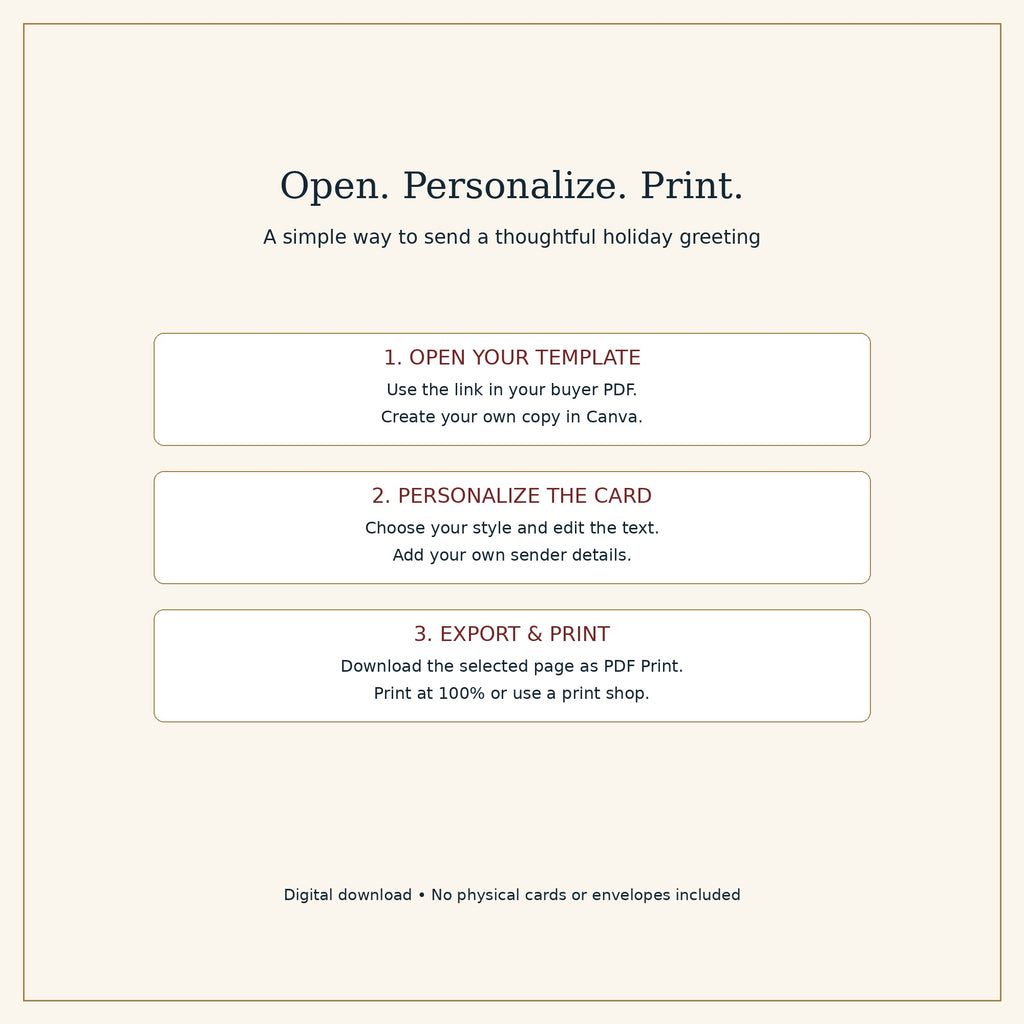 Landlord Christmas Card Templates | 6 Editable Canva Designs, 5x7 Holiday Greeting Cards