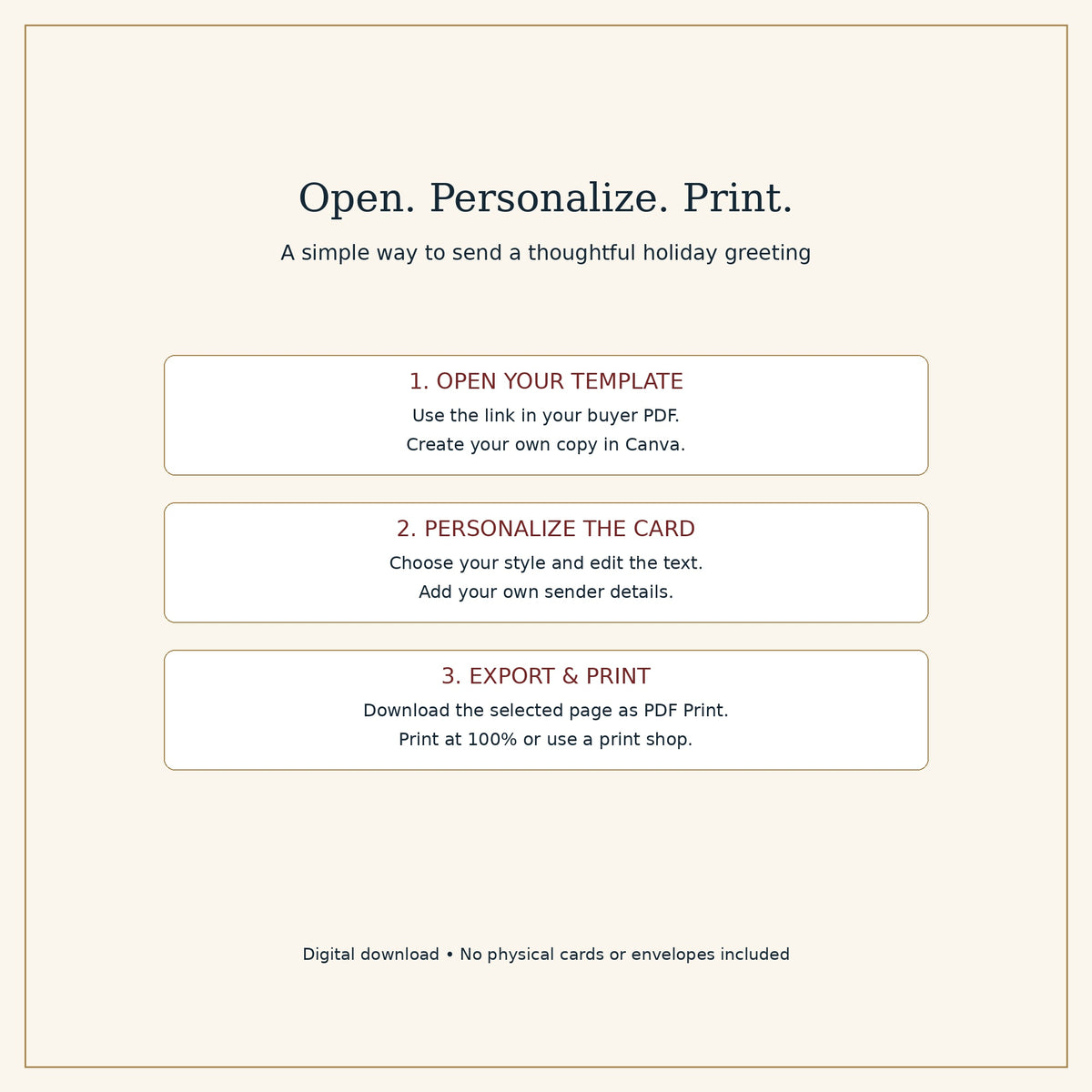 Landlord Christmas Card Templates | 6 Editable Canva Designs, 5x7 Holiday Greeting Cards