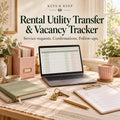 Rental Utility Transfer & Vacancy Tracker | Excel + Google Sheets Landlord Spreadsheet + Checklists