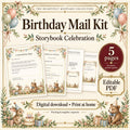 Birthday Letter Printable Kit | Editable PDF, Certificate, Door Hanger and Postcard | Storybook Celebration