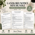 Landlord Notice Bundle | 3 Tenant Communication Forms, Editable Word & Printable PDF