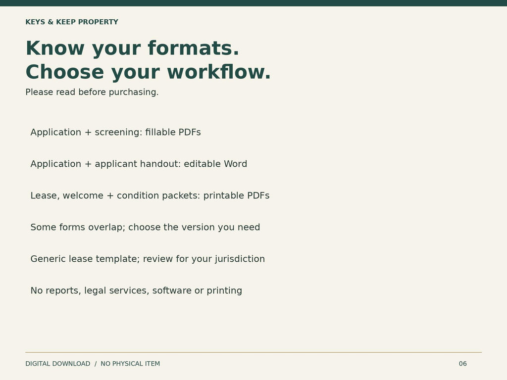 Landlord Rental Toolkit | Application, Screening, Lease, Tenant Welcome and Move-In PDF Forms