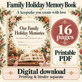 Family Holiday Memory Book Printable | Annual Traditions, Photos and Stories | 16-Page Victorian Keepsake PDF