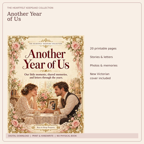 Anniversary Memory Journal Printable | Another Year of Us | 20-Page Couples Keepsake PDF