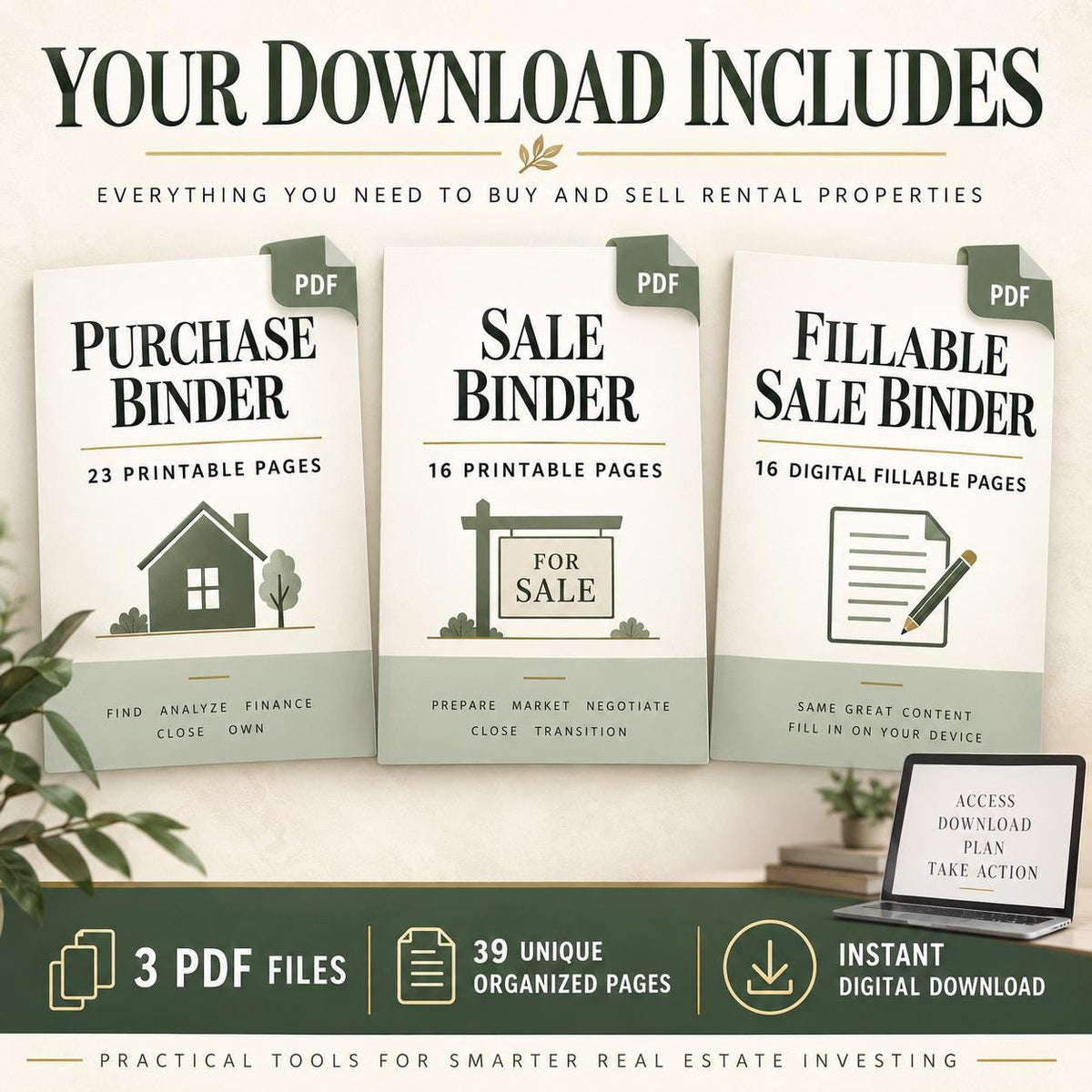 Rental Property Buying & Selling Toolkit | 39 Pages, Editable Word + Printable PDFs