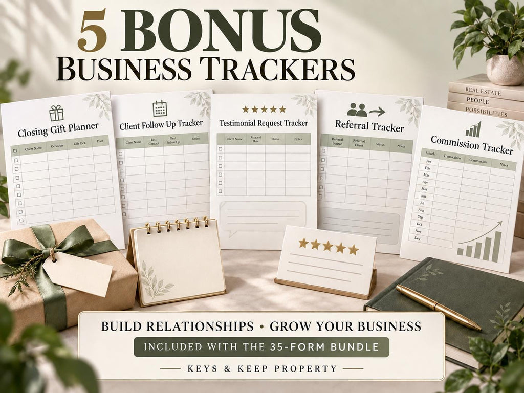 Real Estate Agent Forms Bundle | 35 Forms, Fillable PDF & Editable Word