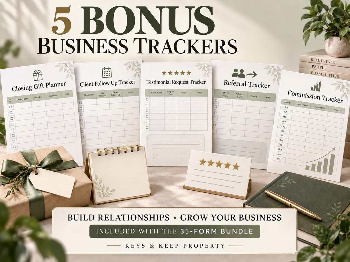 Real Estate Agent Forms Bundle | 35 Forms, Fillable PDF & Editable Word