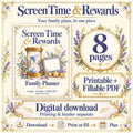 Screen Time Chart for Kids | Reward Points Tracker & Weekly Routine Planner | Printable and Fillable PDF