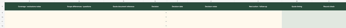 Rental Property Insurance Tracker | Excel + Google Sheets Policy, Quote & Renewal Organizer