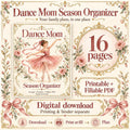 Dance Mom Planner | Competition and Season Organizer, Costumes, Carpool and Food | 16-Page Printable + Fillable PDF