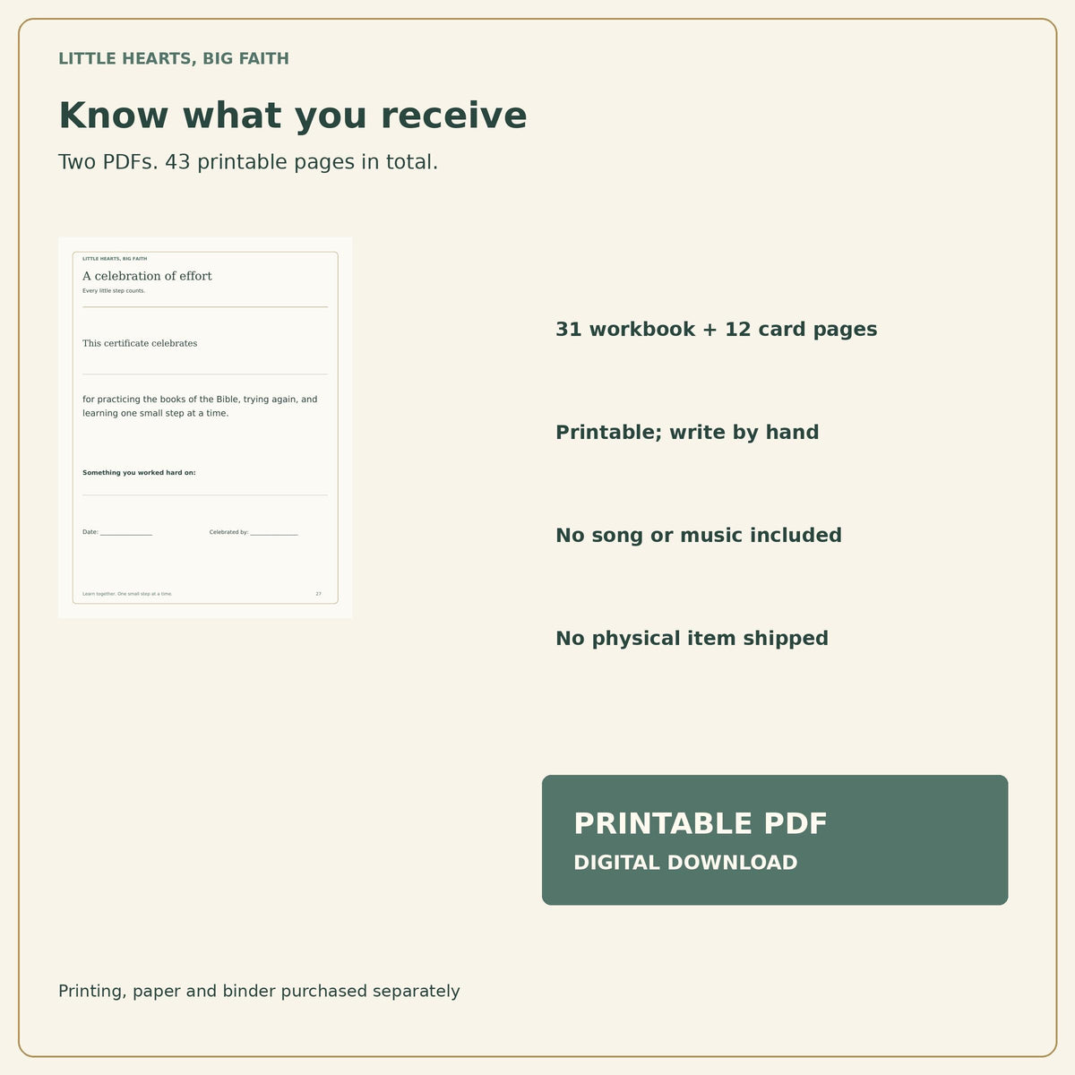 Books of the Bible Workbook & Flashcards for Kids | 31-Page Workbook, 132 Cards | Printable PDF