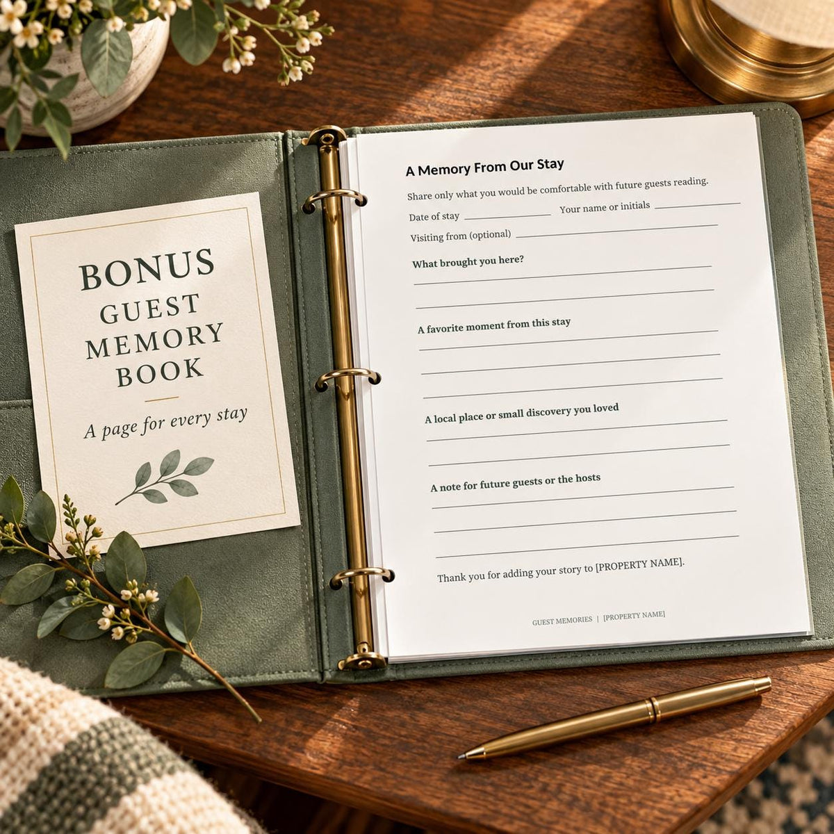 Bed and Breakfast Welcome Book Bundle | Editable Word Guest Guide & Turnover Checklists