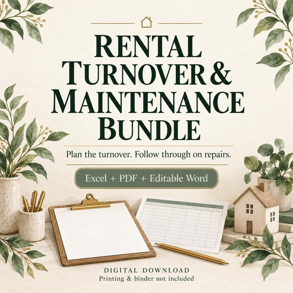 Rental Turnover & Maintenance Bundle | Excel + Google Sheets Make-Ready and Vacancy Trackers, PDF and Word Repair Forms