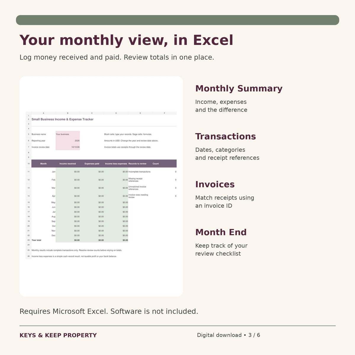 Small Business Expense Tracker and Income Log | Excel & Google Sheets + Printable Bookkeeping Pages | Invoice Tracker