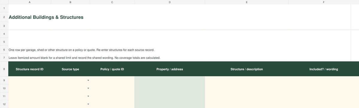 Rental Property Insurance Tracker | Excel + Google Sheets Policy, Quote & Renewal Organizer