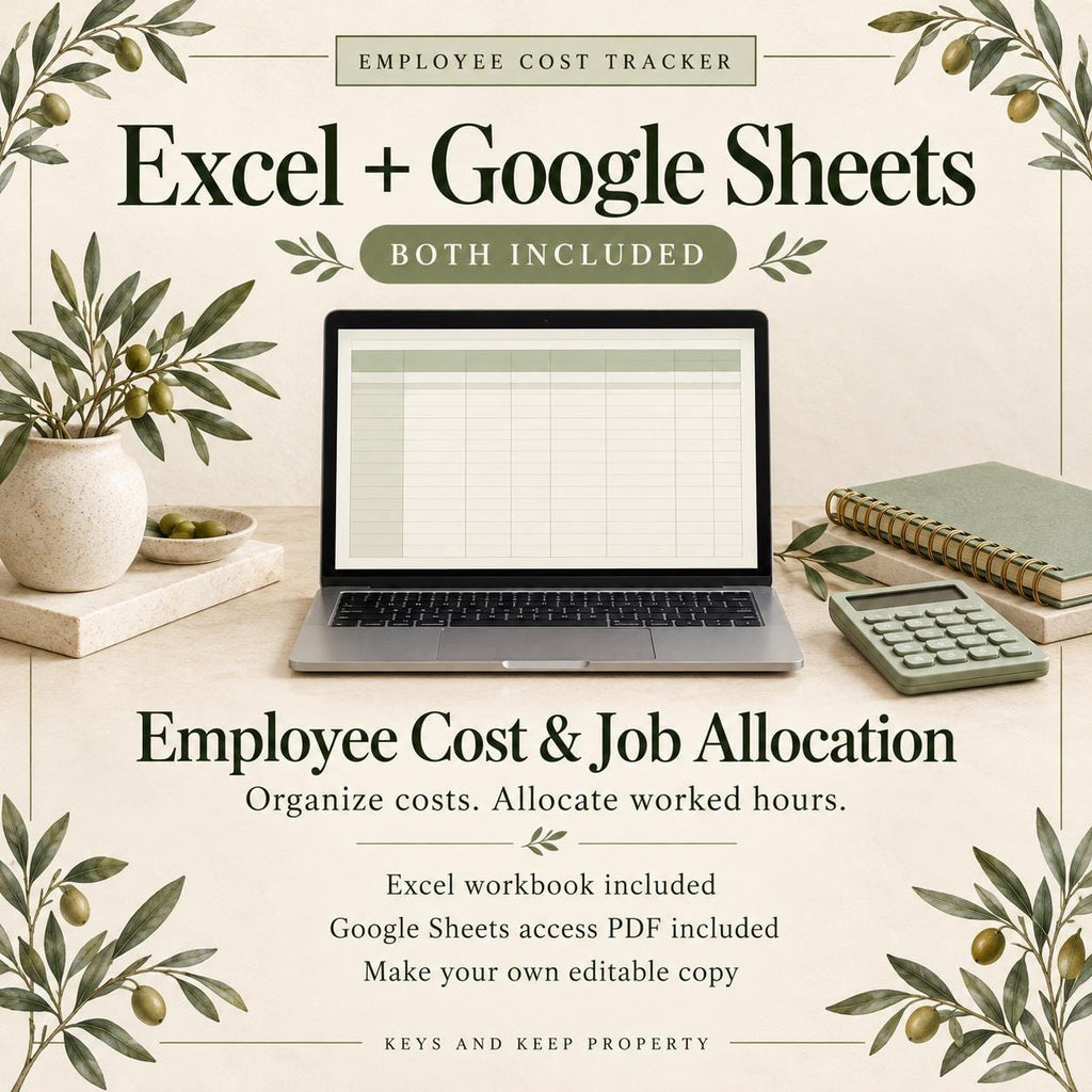 Employee Cost Tracker | Excel & Google Sheets | Rehab Labor Costs and Job Allocation Spreadsheet