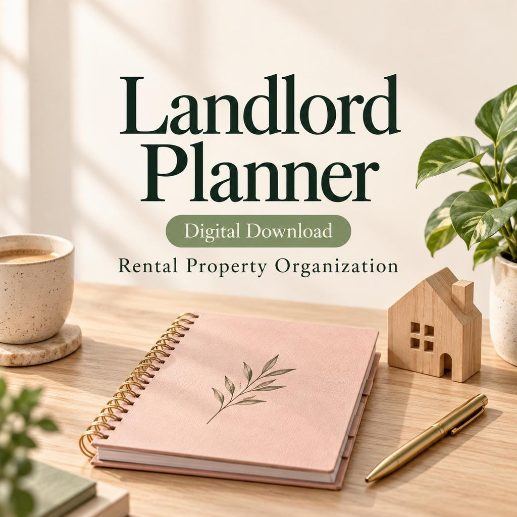 Landlord Planner | Rent, Tenant, Maintenance and Expense Records | 45-Page Fillable + Printable PDF and Editable Word