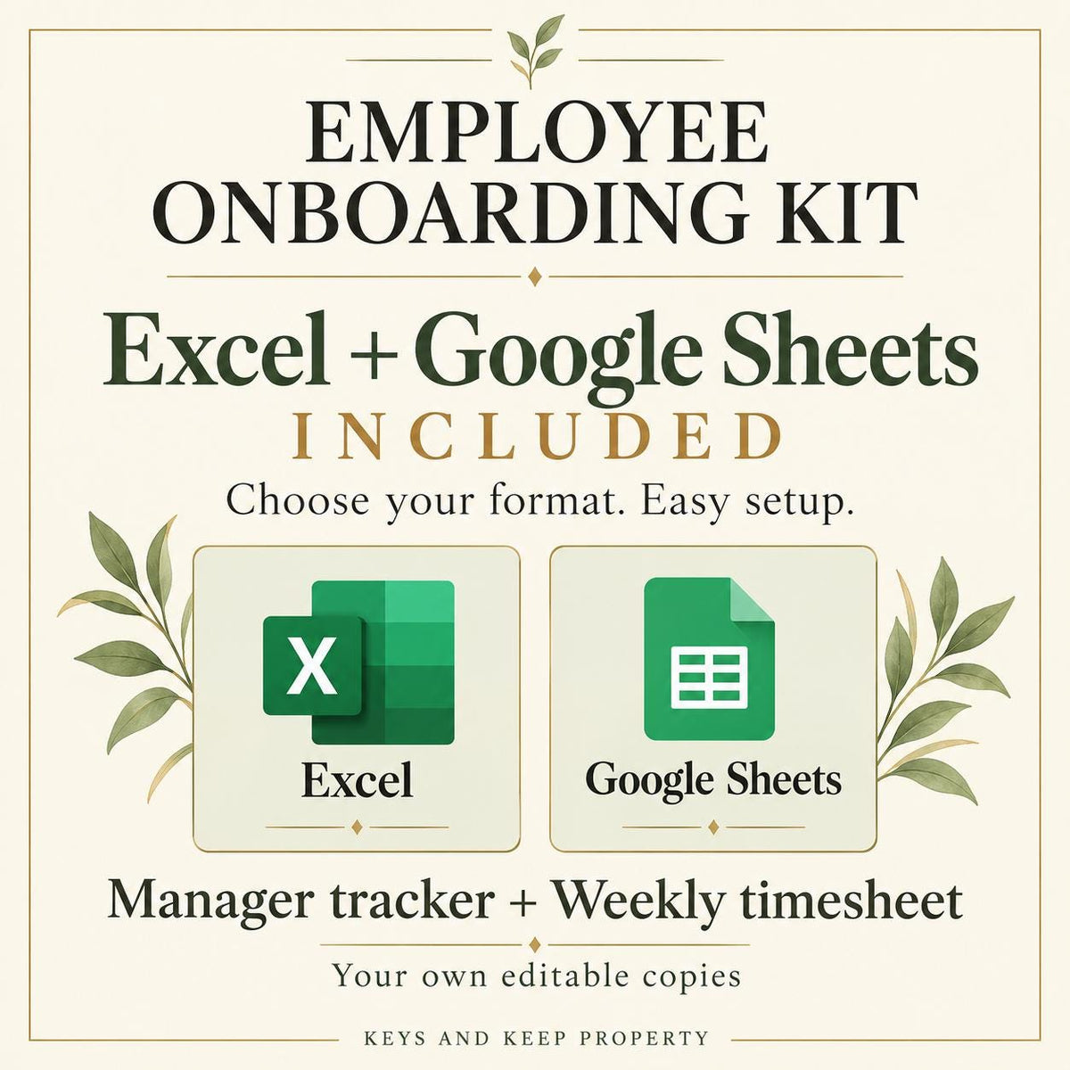 Employee Onboarding Checklist Kit | New Hire Forms, Task Tracker and Timesheet | Word, PDF, Excel + Google Sheets