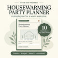 Housewarming Party Planner | Guest List, Budget, Menu and Prep Checklist | 10-Page Printable + Fillable PDF