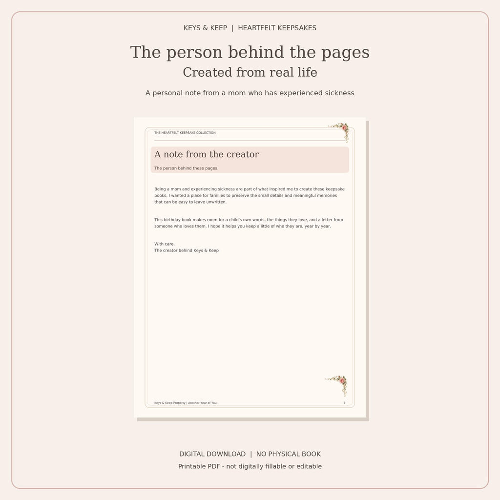 Birthday Memory Book Printable | Child Interview, Birthday Questionnaire and Parent Letter | 12-Page PDF
