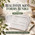 Real Estate Agent Forms Bundle | 35 Forms, Fillable PDF & Editable Word