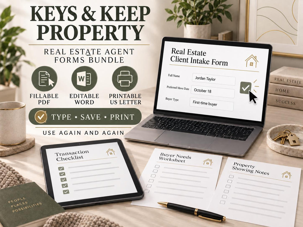 Real Estate Agent Forms Bundle | 35 Forms, Fillable PDF & Editable Word