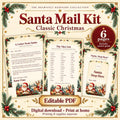 Letter from Santa Printable Kit | Editable PDF, Nice List and Certificate + Christmas Morning Extras | Classic Christmas