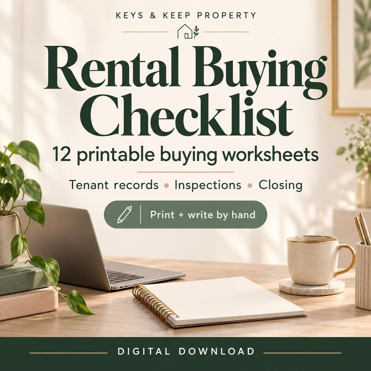 Rental Property Buying Checklist | Due Diligence Worksheets, 12-Page Printable PDF