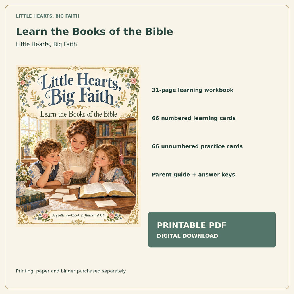 Books of the Bible Workbook & Flashcards for Kids | 31-Page Workbook, 132 Cards | Printable PDF