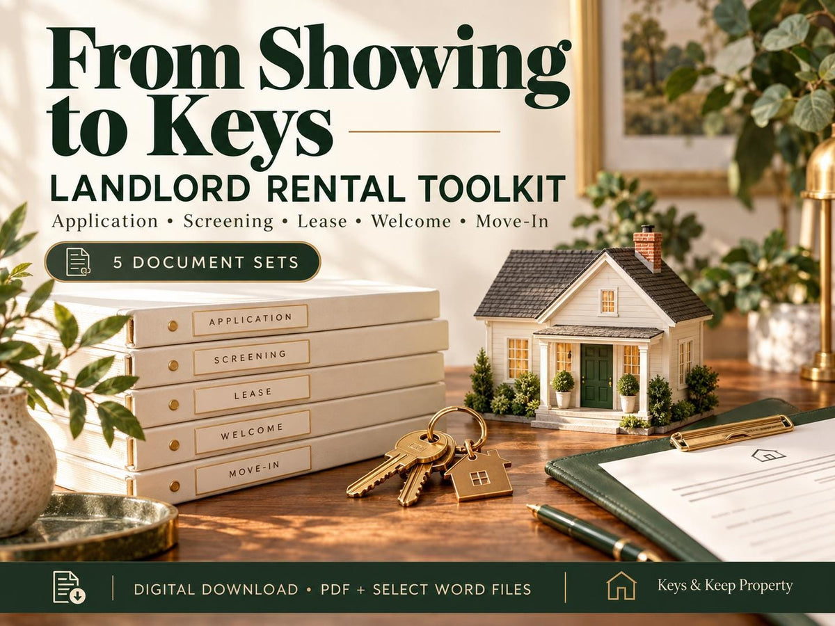 Landlord Rental Toolkit | Application, Screening, Lease, Tenant Welcome and Move-In PDF Forms