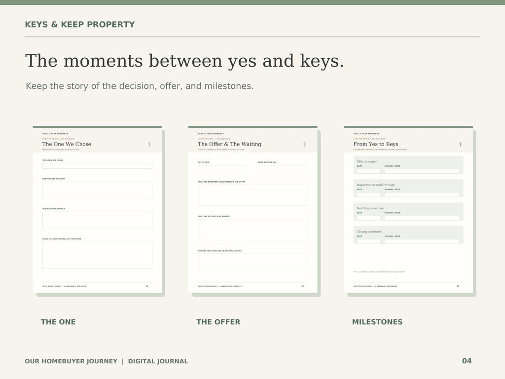 Homebuyer Journey Journal | 18-Page Printable & Fillable PDF | House Hunting Memory Book