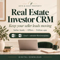 Real Estate Investor CRM | Excel + Google Sheets | Seller Lead and Cash Offer Follow-Up Tracker