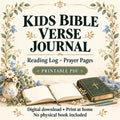 Kids Bible Verse Journal | Bible Reading Log, Prayer Pages and Bookmarks | 12-Page Printable PDF