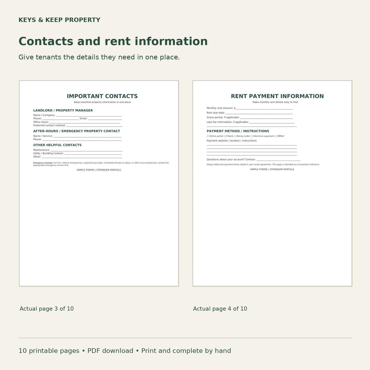 Tenant Welcome Packet | 10-Page Move-In Guide for Landlords (PDF Download)