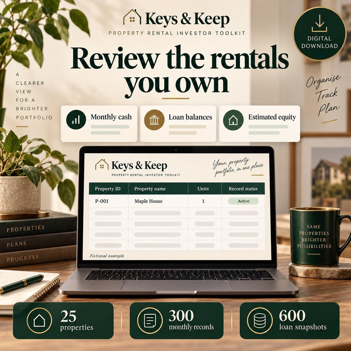 Rental Investor Toolkit | Excel + Google Sheets | Seller Lead and Offer Tracker, Follow-Up Templates and Rental Portfolio