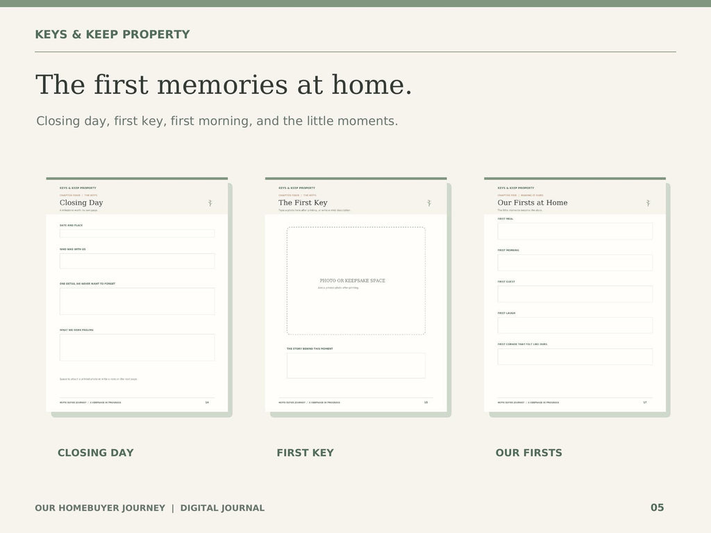 Homebuyer Journey Journal | 18-Page Printable & Fillable PDF | House Hunting Memory Book