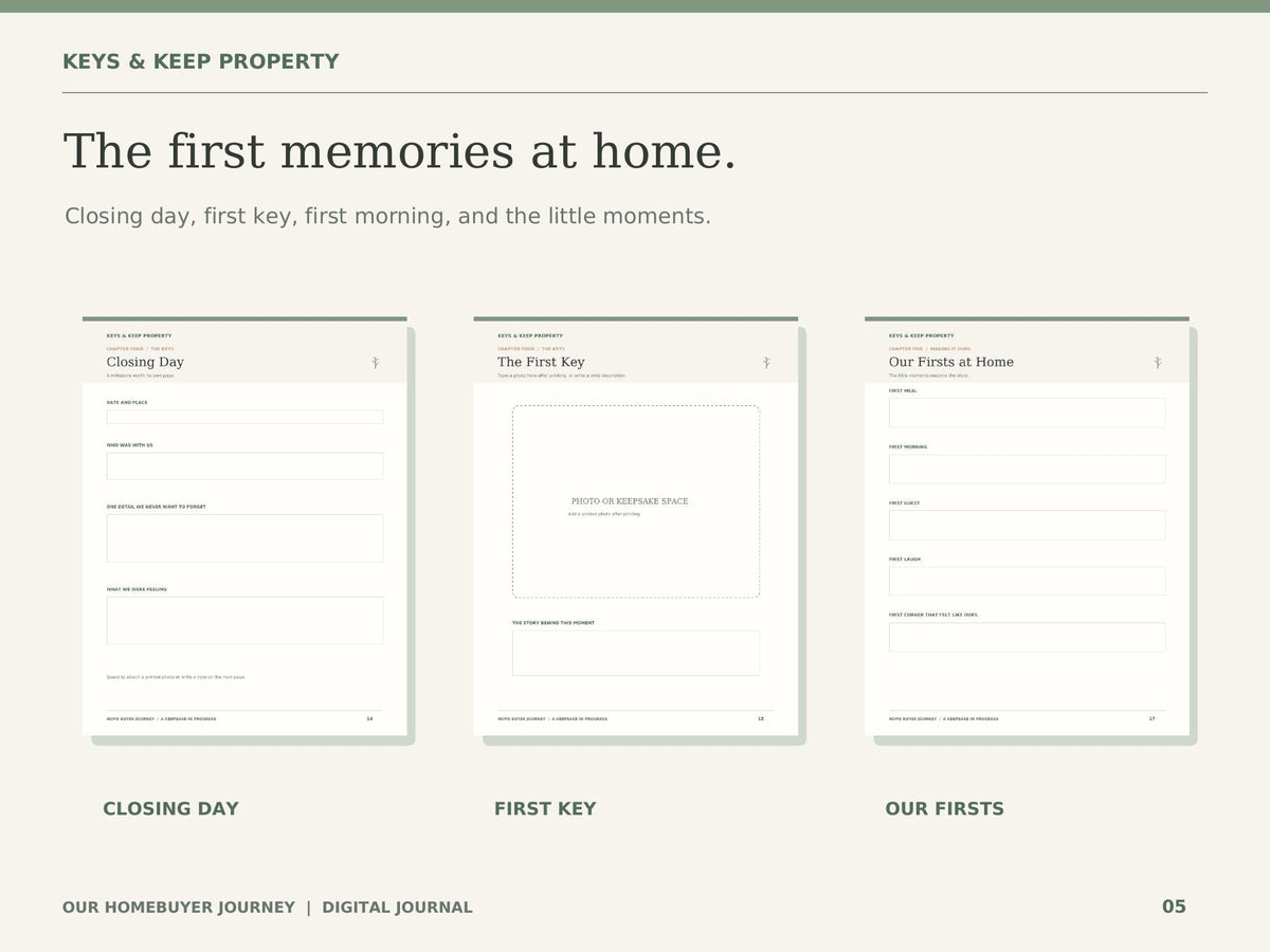 Homebuyer Journey Journal | 18-Page Printable & Fillable PDF | House Hunting Memory Book