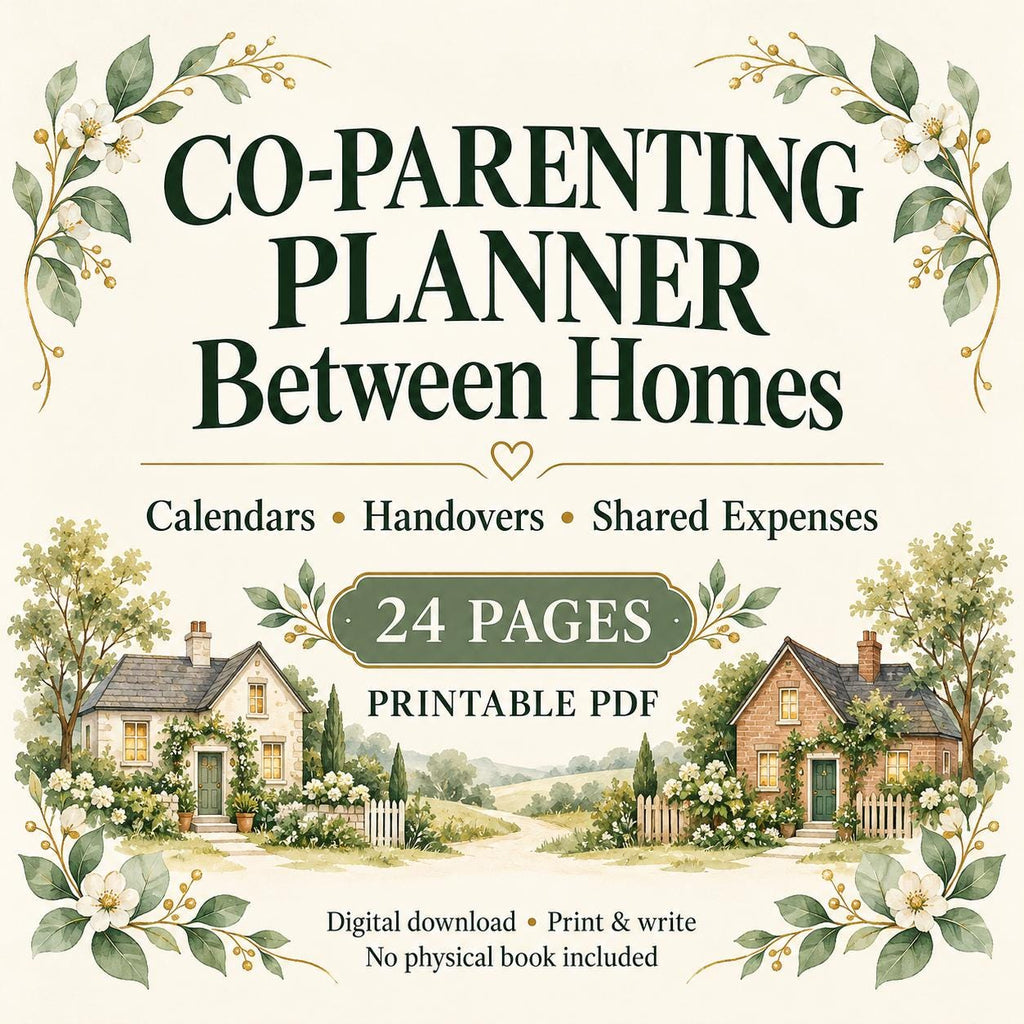 Co-Parenting Planner Printable | Calendar, Handover & Shared Expenses | 24-Page PDF