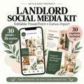 Landlord Social Media Kit | 30 Posts & 30 Stories, Editable PowerPoint for Canva Import