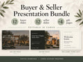 Buyer and Seller Presentation Bundle graphic with seller and buyer covers, a welcome print, and slide-count badges.