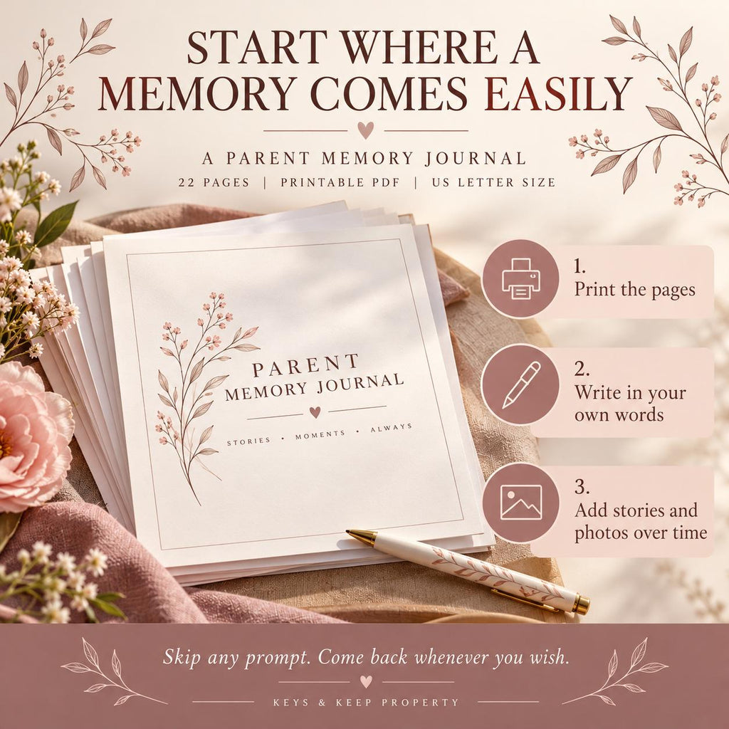 Letters to My Children Printable Journal | Parent Memories, Life Stories and Keepsake Letters | 22-Page PDF