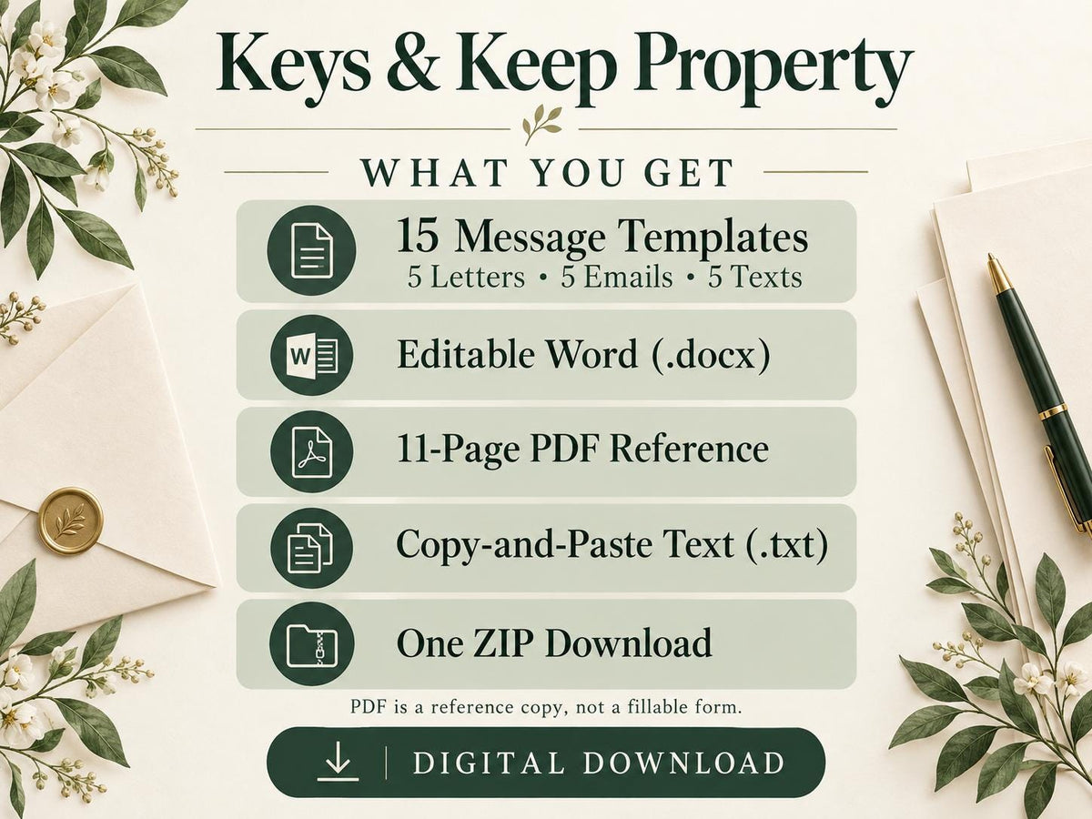 Tenant Communication Packet | 15 Landlord Letter, Email & Text Templates | Editable Word