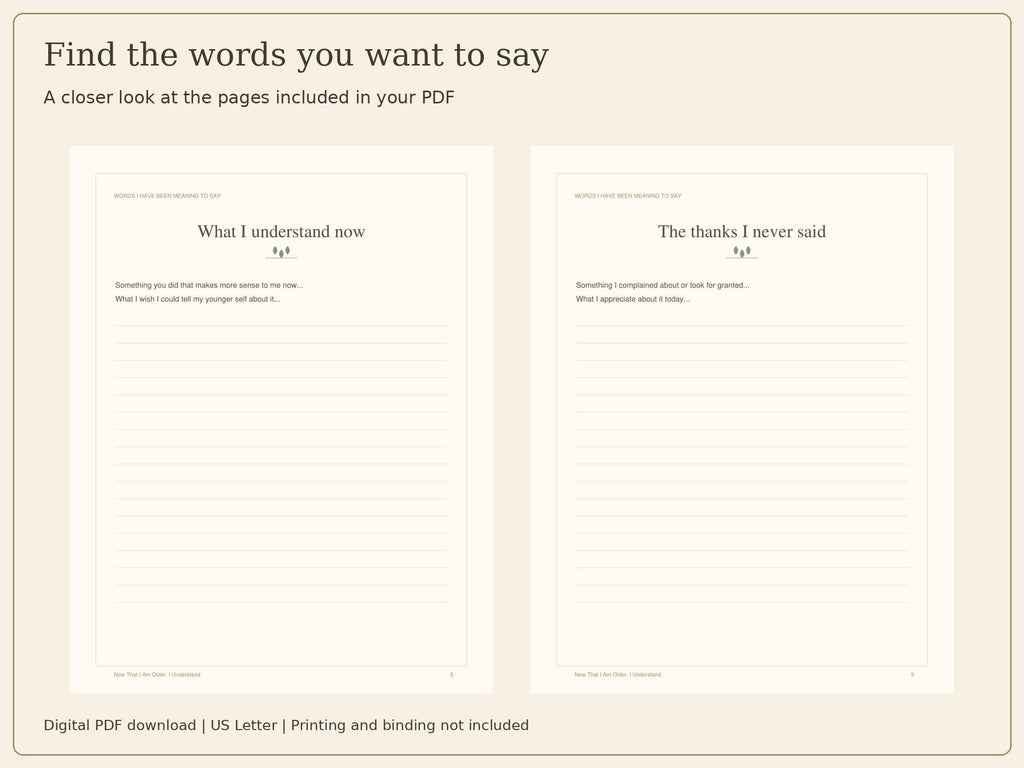 Thank You Book for Parents Printable | 20-Page Gratitude Journal PDF