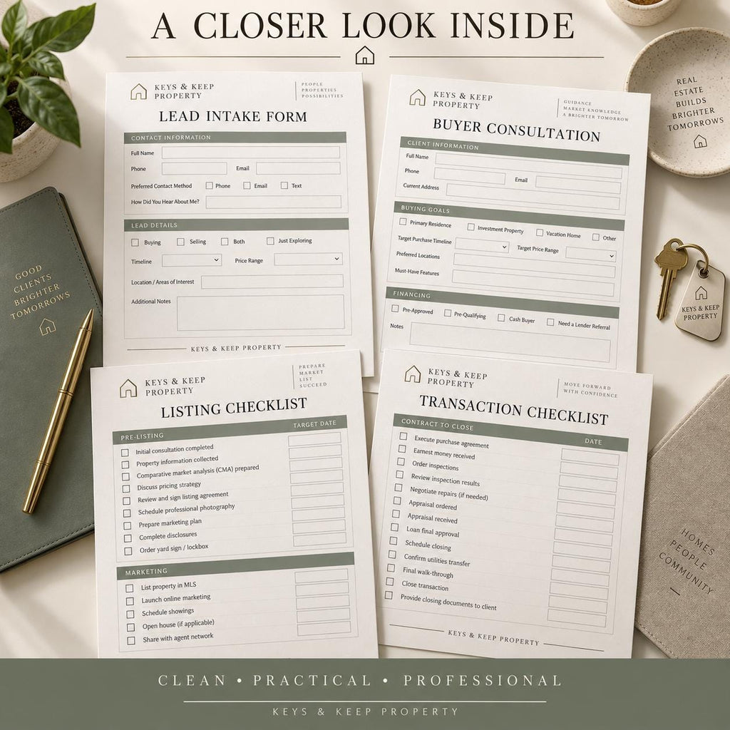 Real Estate Agent Forms Bundle | 35 Forms, Fillable PDF & Editable Word