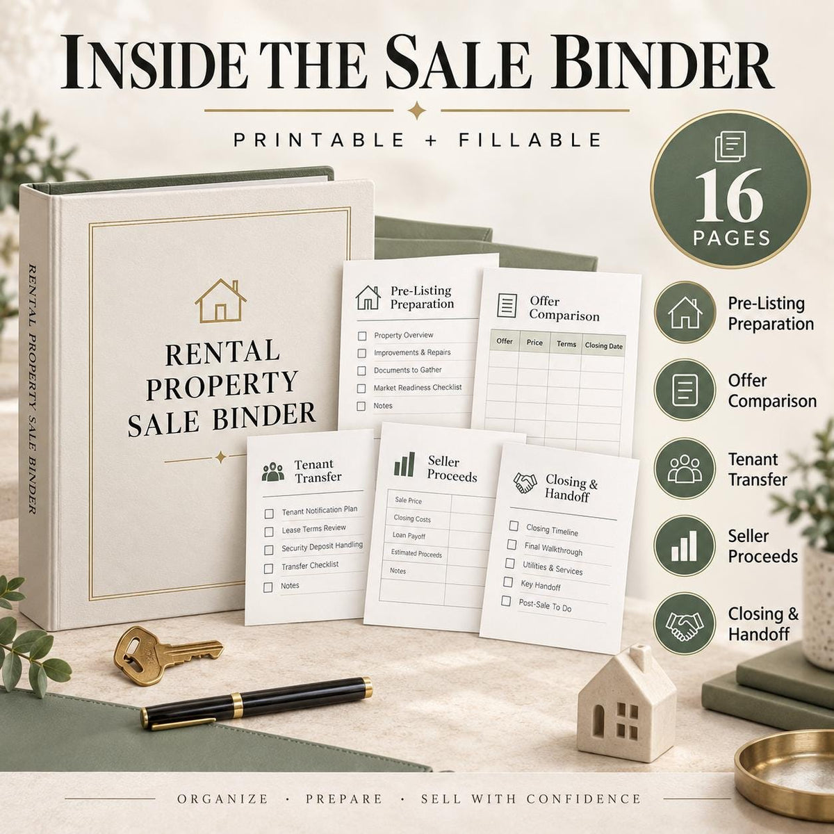 Rental Property Buying & Selling Toolkit | 39 Pages, Editable Word + Printable PDFs