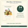 Dinosaur Christmas Countdown Printable | 24 Color and Hang Scenes, Easy Cut Circles | 26-Page PDF