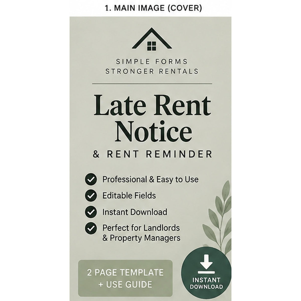 Late Rent Reminder Form | 2-Page Printable & Fillable PDFs, Landlord Balance Notice
